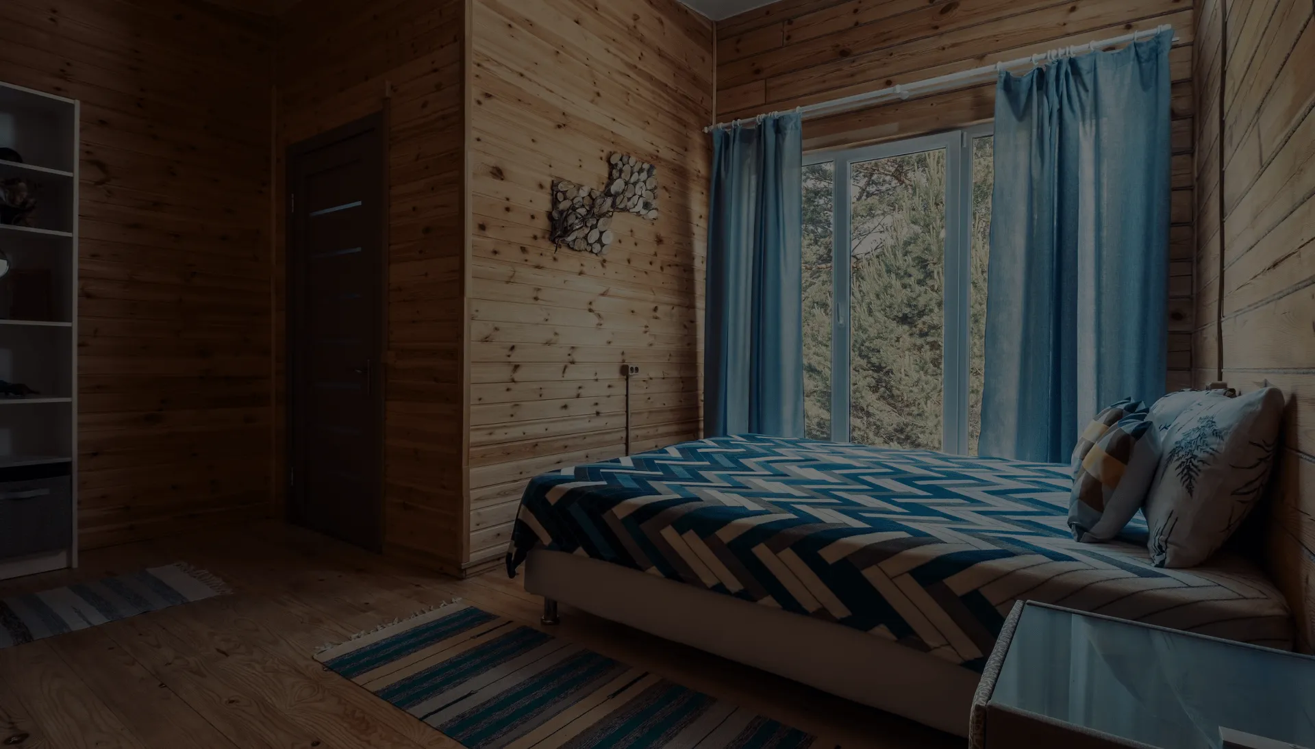 Sfondo della sezione con mockup del sito web per casa vacanze o affitti brevi
