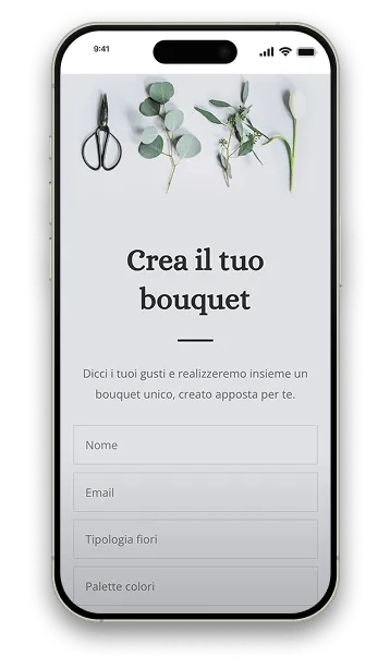Mockup smartphone: consegne o servizi fiori