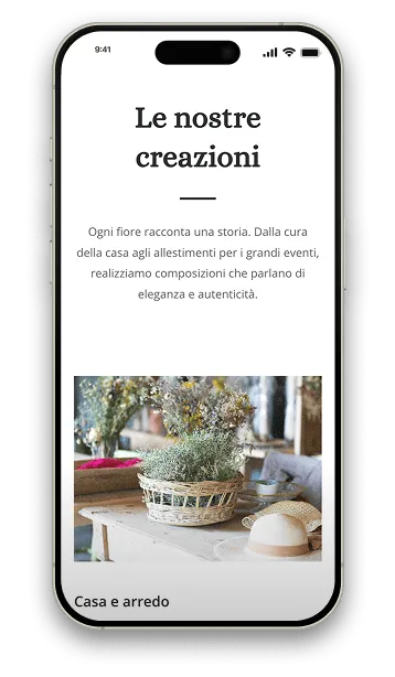 Mockup smartphone: galleria o contatti fioristeria