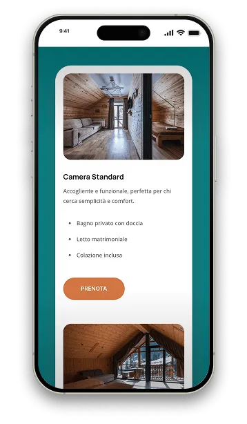 Mockup smartphone: home page hotel