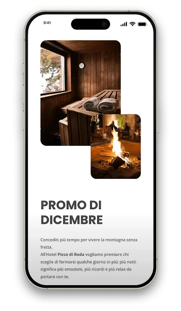 Mockup smartphone: contatti o prenotazione hotel