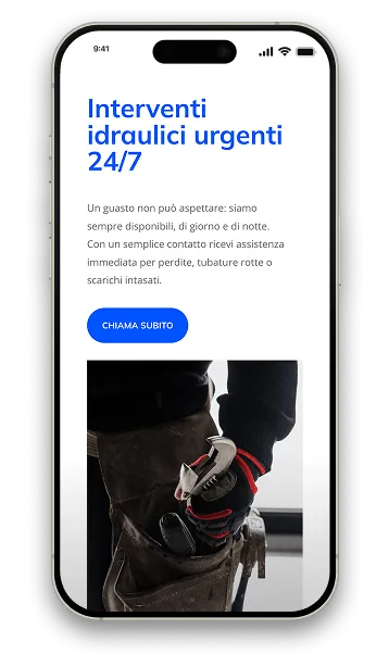Mockup smartphone: home idraulico e servizi