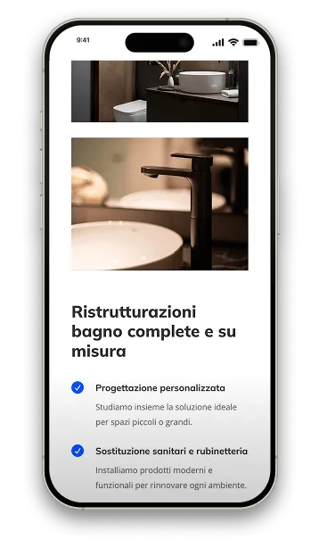 Mockup smartphone: contatti o richiesta intervento